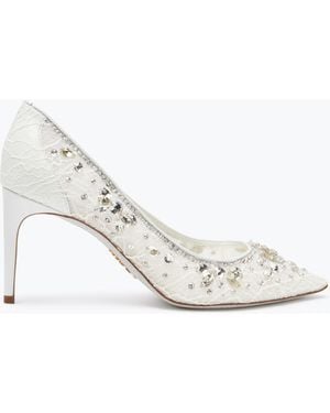 Rene Caovilla Cinderella Crystal Pump 80 - White