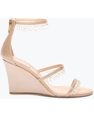 Rene Caovilla Chandelier Powder Wedge Sandal 80 - White