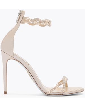 Rene Caovilla Braid Champagne Sandal 105 - White