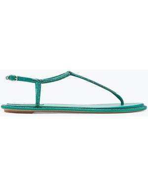 Rene Caovilla Diana Crystal Sandal 10 - Green