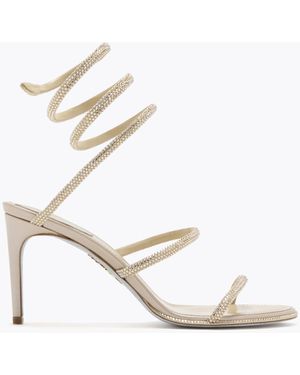 Rene Caovilla Cleo Satin/G.Shadow Strass Sandal - White