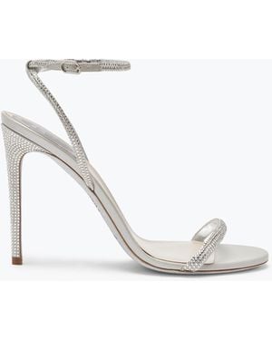 Rene Caovilla Sandalo Ellabrita Argento Con Cristalli 80 - Bianco