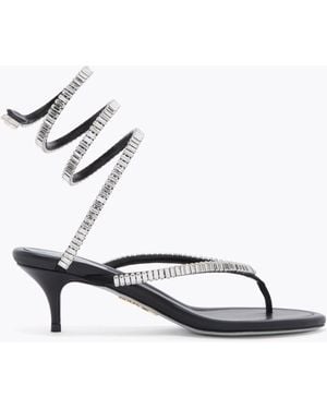 Rene Caovilla Spark Thong Sandal With Serpent 50 - White