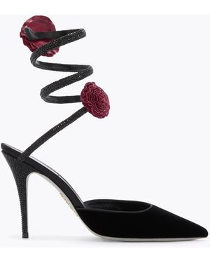 Rene Caovilla Rosalia Velvet Pump 100 - White