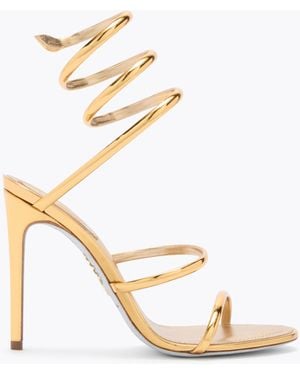 Rene Caovilla Cleo Metallic Dark Mirror Calf Sandal - White