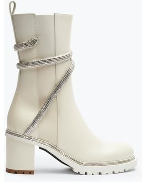 Rene Caovilla Cleo Crystal Ivory Bootie 60 - White