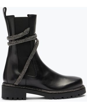 Rene Caovilla Cleo Combat Biker Boots - Black
