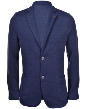 Gran Sasso Maglia Piquet Stretch Blazer Jacket Dark - Blue