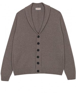 John Smedley Rockford Cardigan Jacket Mushroom Brown