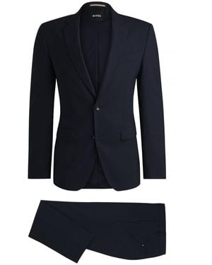 BOSS H-huge 2 Piece Slim Wool Suit Dark - Blue