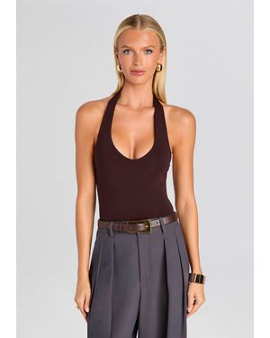 Sans Faff Bamboo Halter Bodysuit - Purple