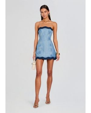 retroféte Seluna Denim Dress - Blue