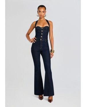 retroféte Irma Denim Jumpsuit - Blue