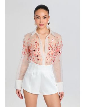 retroféte Ivee Embroidered Blouse - White