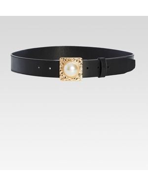 retroféte Audre Leather Belt - Black