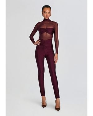 SER.O.YA Brietta Bandeau Mesh Catsuit - Red
