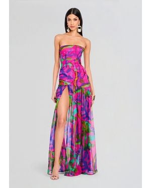 retroféte Nicole Silk Chiffon Dress - Pink