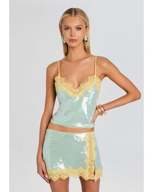 retroféte Mik Sequin Top - Multicolor