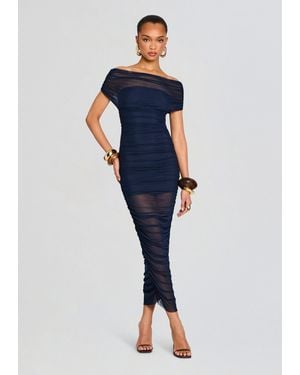 SER.O.YA Noel Mesh Midi Dress - Blue