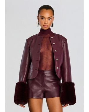 retroféte Talvi Leather Jacket - Red