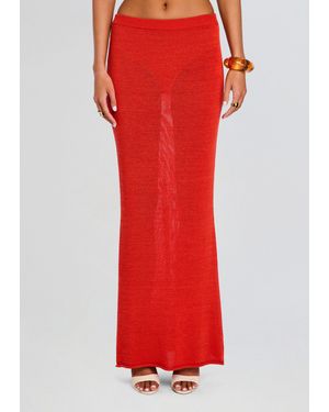SER.O.YA Kora Knit Maxi Skirt - Red