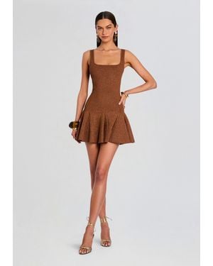 retroféte Matson Metallic Knit Dress - White