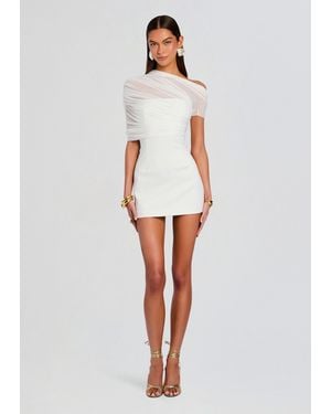 SER.O.YA Selma Mini Crepe Dress - White