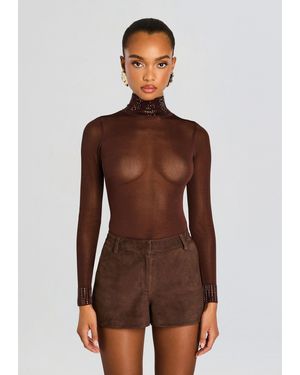 retroféte Orly Embellished Top - Brown