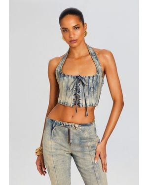 retroféte Bandit Denim Top - Multicolor