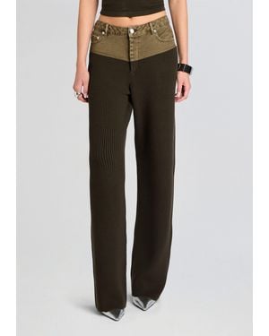 SER.O.YA Chani Knit Denim Pant - Black