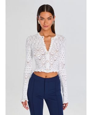 retroféte Giuliana Crochet Cardigan - White