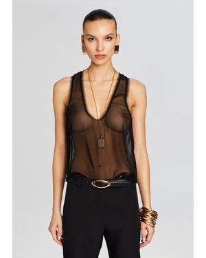 retroféte Shye Silk Top - Black