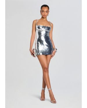 retroféte Aderyn Sequin Dress - White