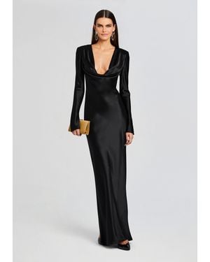 Sans Faff Anna Cowl Evening Dress - Black