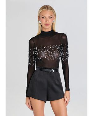 retroféte Maurelle Embellished Top - Black