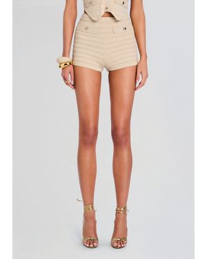 retroféte Sandra Metallic Bandage Knit Short - Natural