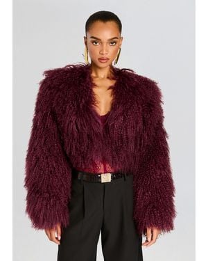 retroféte Luxe Fur Jacket - Red