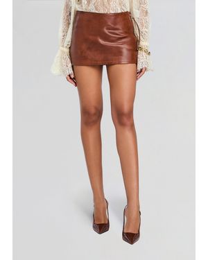 retroféte Valerie Leather Skirt - Multicolor