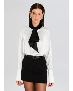 retroféte Satin Silk Blend Shirt - White