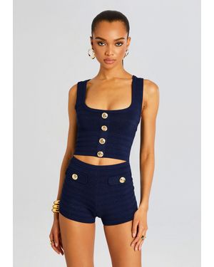 retroféte Nella Bandage Knit Top - Blue