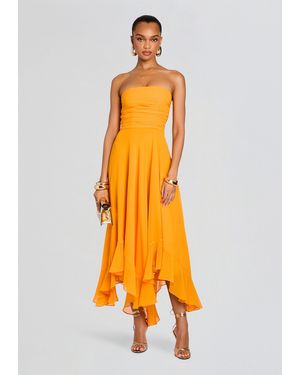 retroféte Louisa Chiffon Dress - Orange