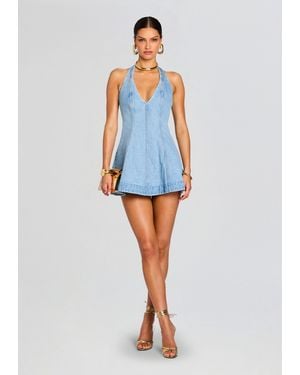 retroféte Renfri Denim Dress - Blue