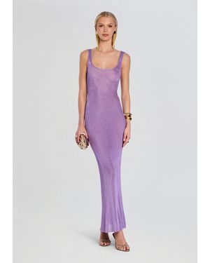 SER.O.YA Martina Metallic Knit Maxi Dress - Purple