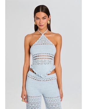 retroféte Sylvaine Crochet Top - Blue
