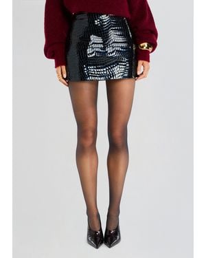 retroféte Camila Leather Skirt - Black