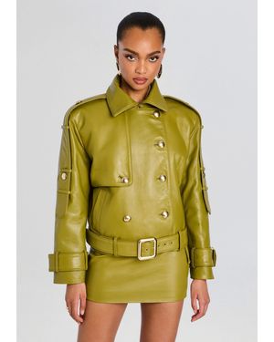 retroféte Yseld Leather Jacket - Green