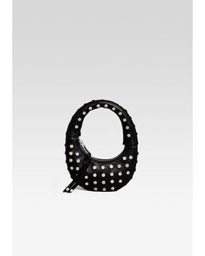 retroféte Studded Leather Shoulder Bag - Blue