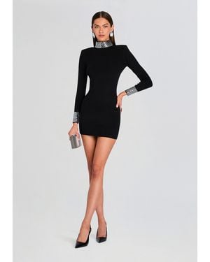 retroféte Corinth Embellished Knit Dress - Black