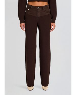 SER.O.YA Chani Knit Denim Pant - Brown