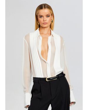 Sans Faff Meghan Paneled Silk Blouse - White